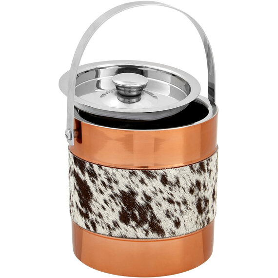 Albany Hair on Leather Ice Bucket