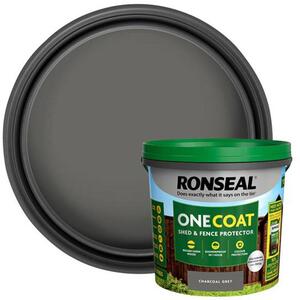 Ronseal One Coat Shed & Fence Protection 5 Litre - Charcoal Grey - KCB.8174503.10800.81