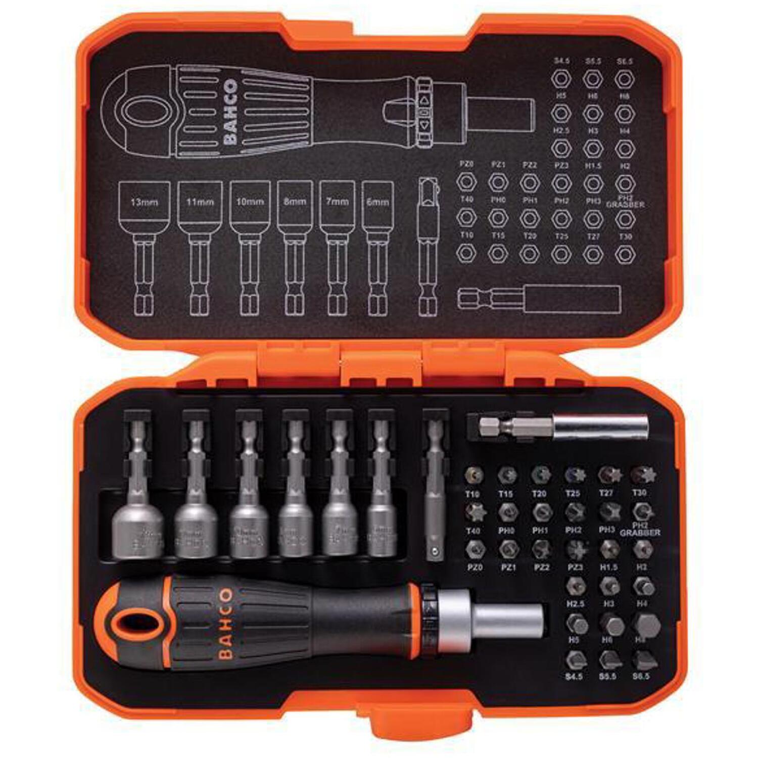 Bahco 59S36bcr 36 Piece Ratchet Screwdriver Handle And Bit Set - Image 12