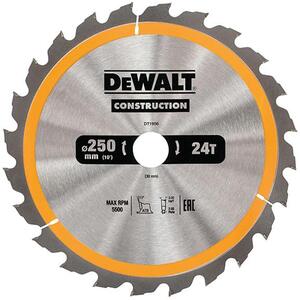 DEWALT Stationary Construction Circular Saw Blade 250 X 30mm X 24T
