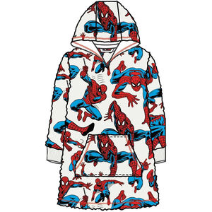 Spider-Man Childrens/Kids All-Over Print Soft Sherpa Lined Oversized Blanket Hoodie