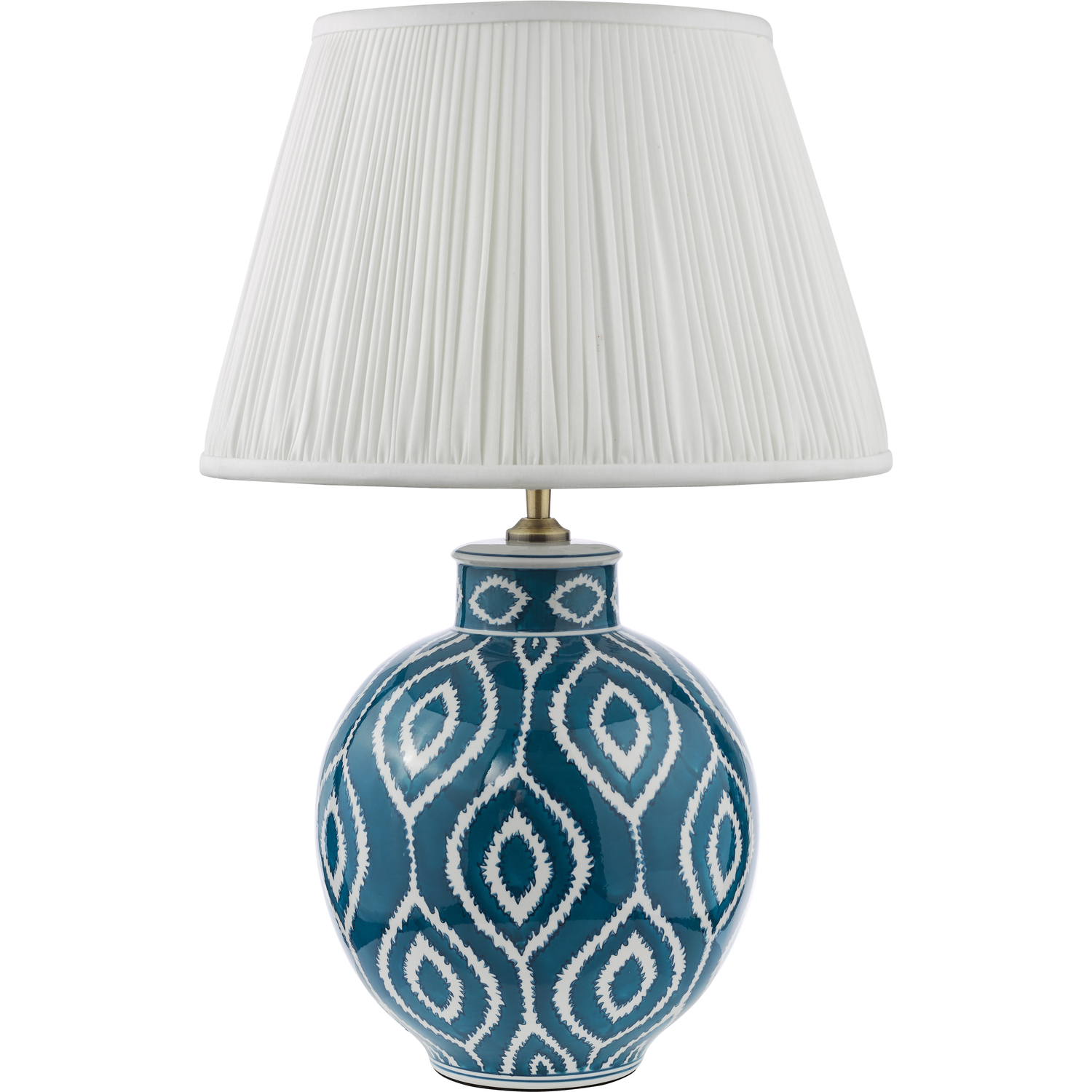 Dar Dakari Table Lamp Blue Ceramic Antique Brass