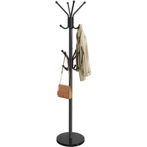 Freestanding Metal Coat Rack with Marble Base