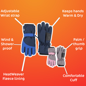 Kids Boys Girls Waterproof Fleece Lined Winter Thermal Ski Gloves