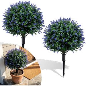 Set of 2 Artificial Lavender Trees