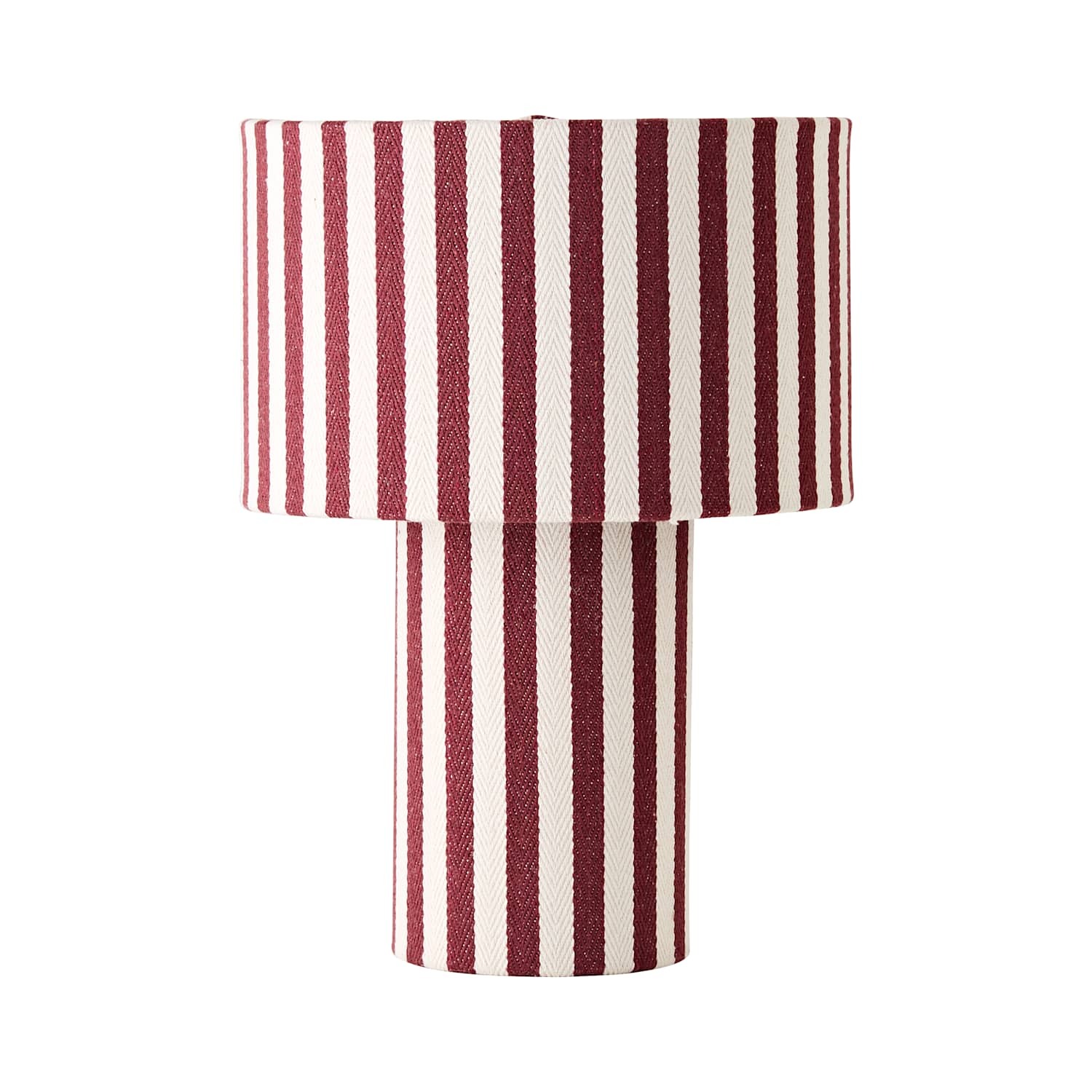 Valuelights Unisex Burgundy Florence Pinstripe Full Fabric Heavy Linen Table Lamp With Bulb In - Image 5