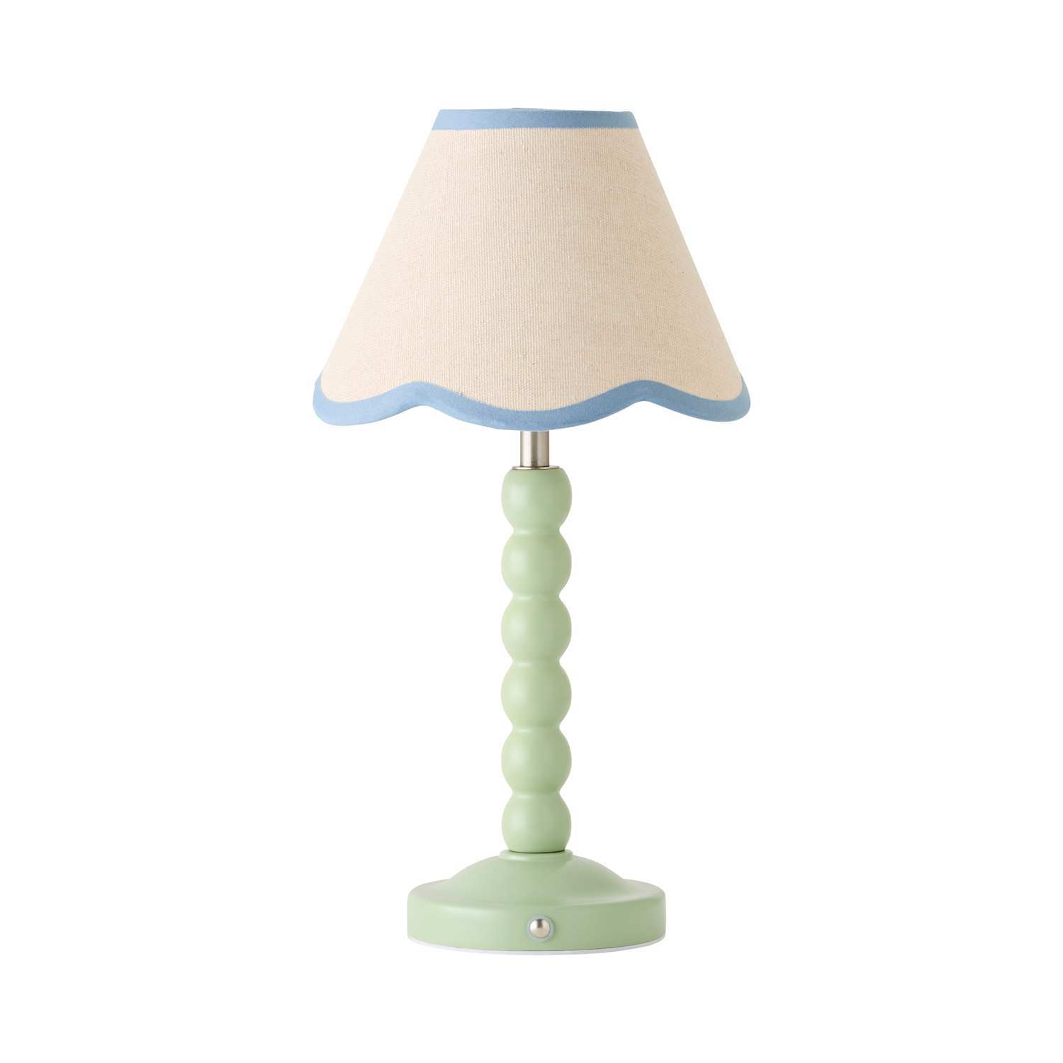 Valuelights Bobble Green Rechargeable Table Lamp Blue Shade - Green