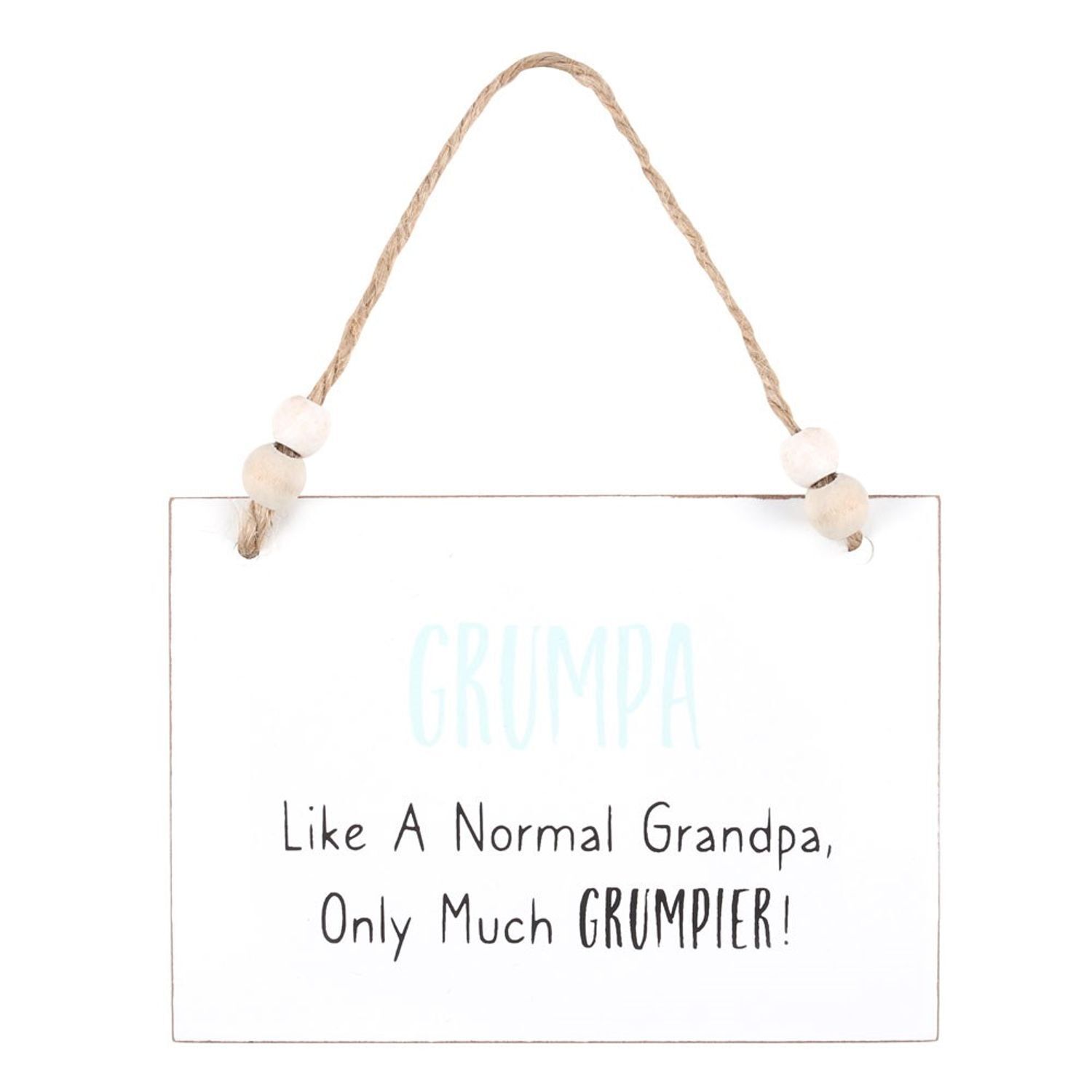 Something Different Grumpa Hanging Sign - White/Black/Blue - One Size