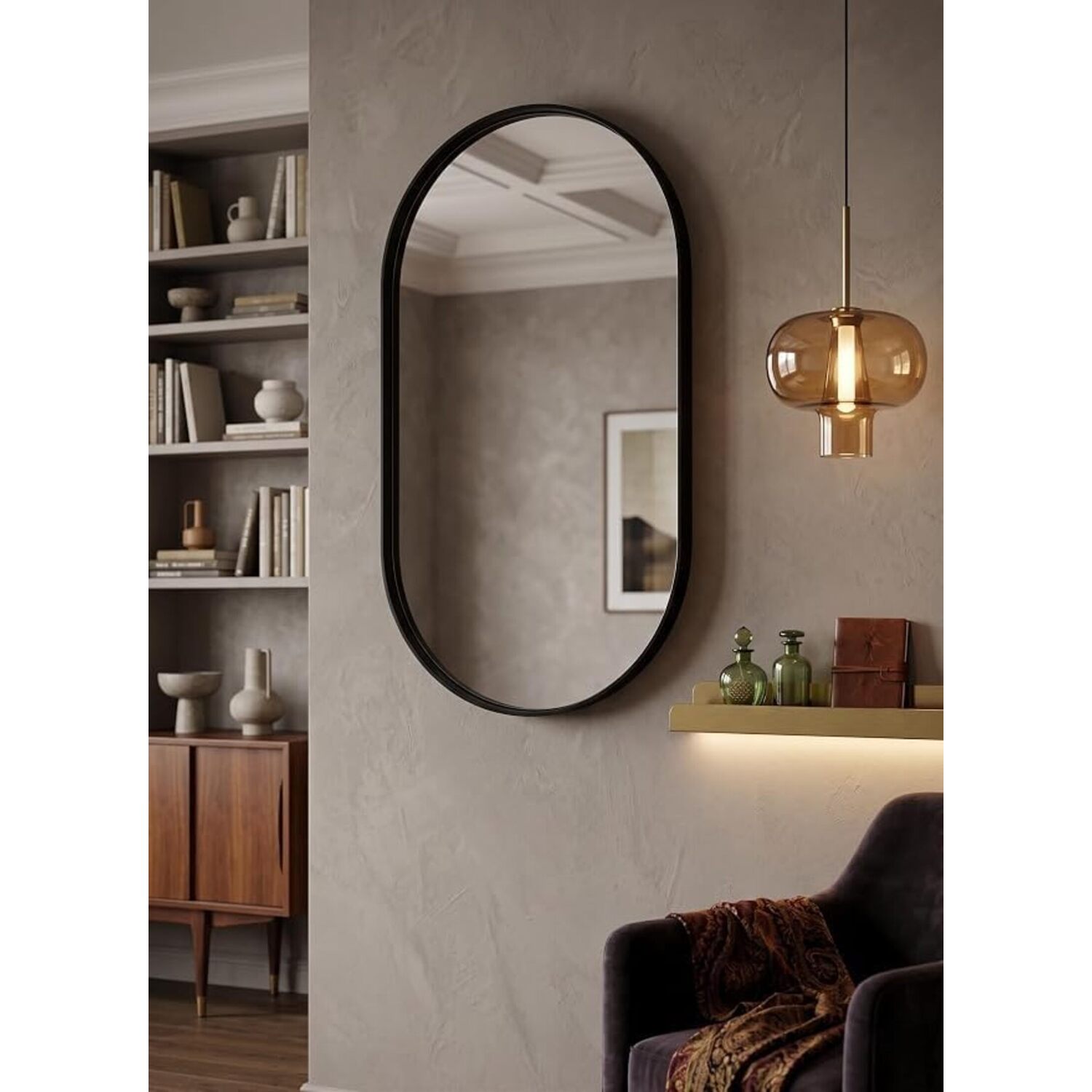 Image of Black Oval Wall Deep Aluminium Frame&hellip;