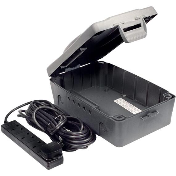 Masterplug IP54 Weatherproof Outdoor 4 Socket Extension Lead Box