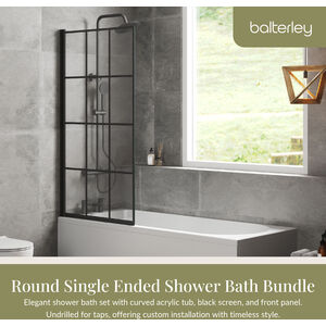 Round Single Ended 1700x750 Shower Bath Set - BBZSE058