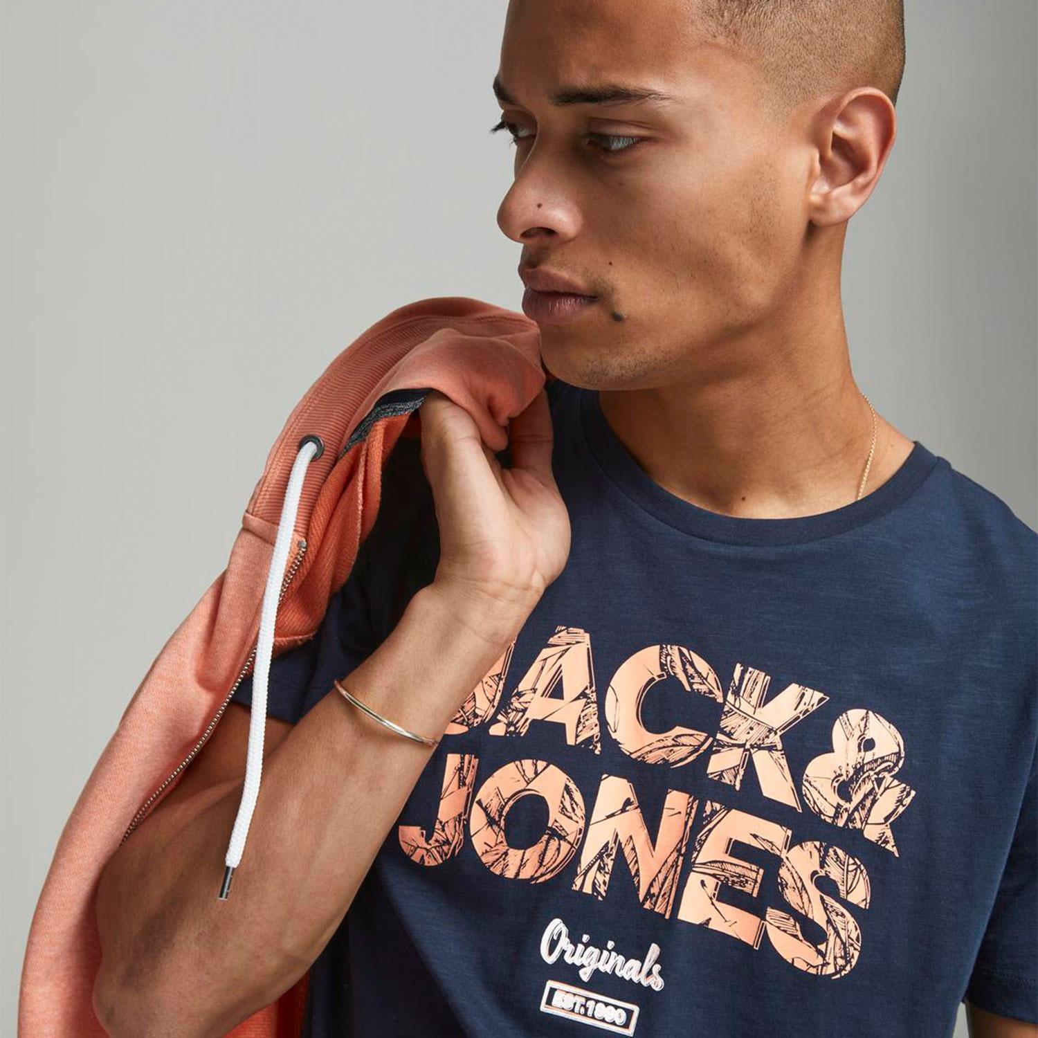 Jack & Jones Men's Navy Cotton T-Shirt Crew Neck Casual Tee, Size S | Size: Small - Image 4