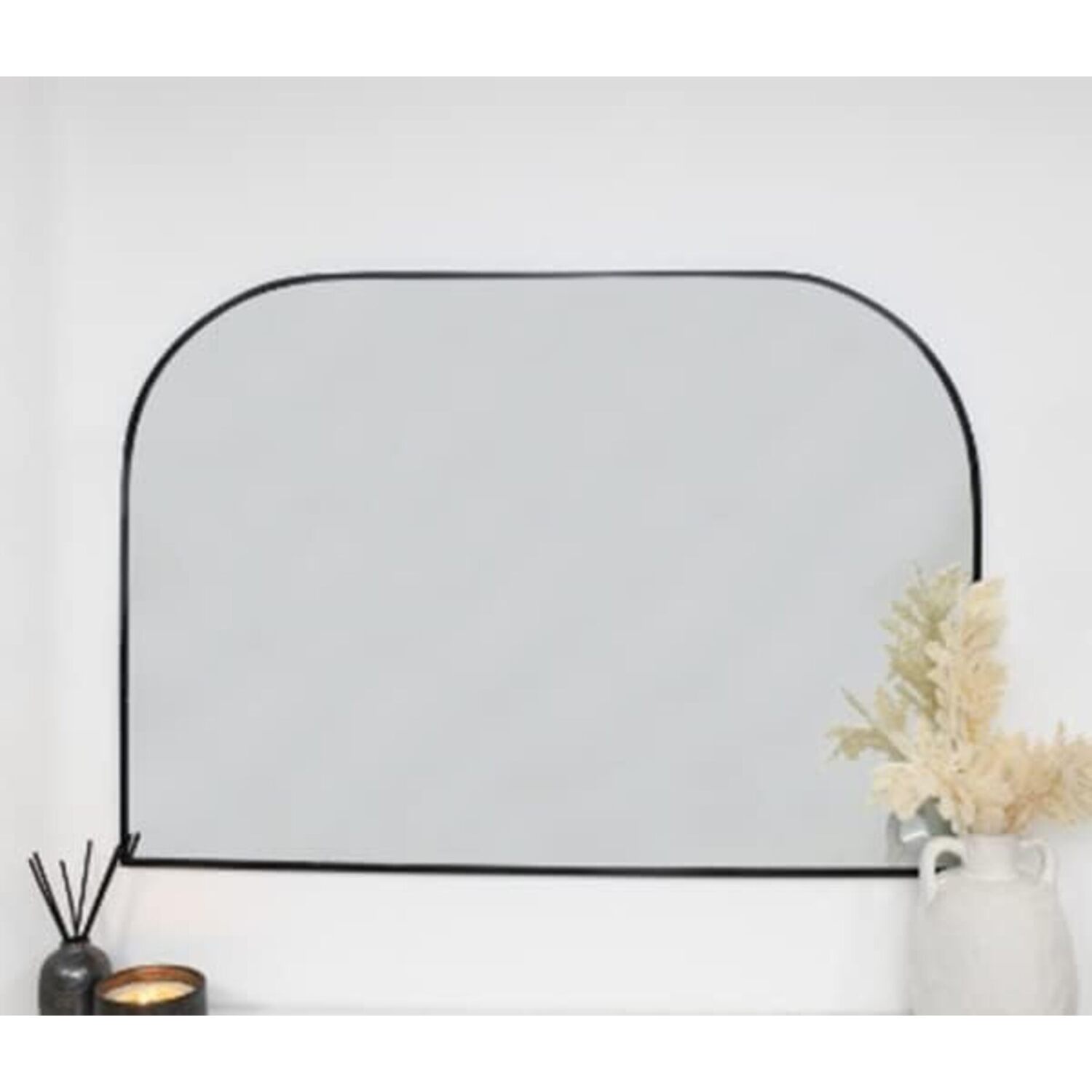 Biznest Black Arch Over Mantle Aluminium Mirror 100 X 70 X 2.5 Cm - Blacky