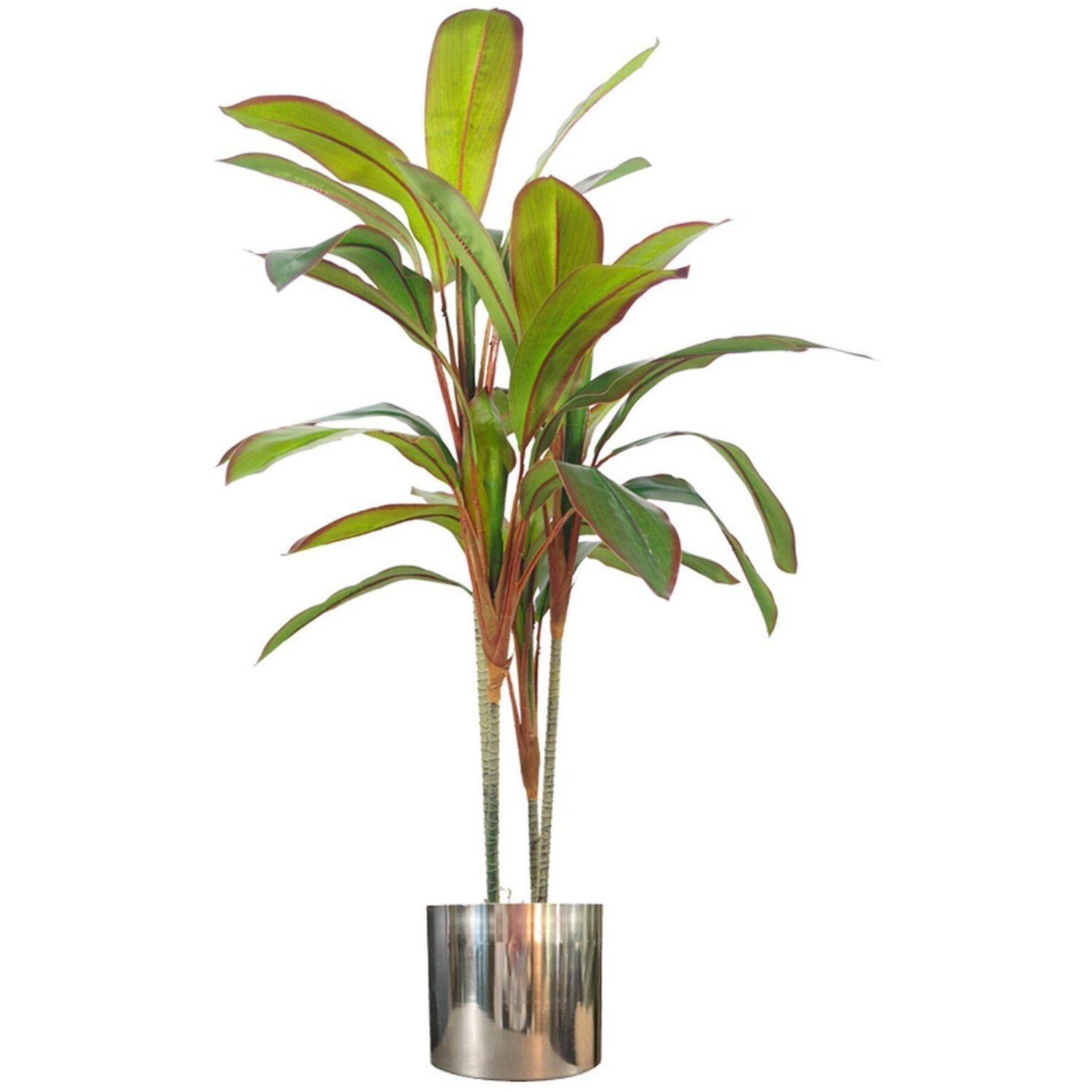 90cm Artificial Dracaena with Moss-Covered Pot and Metal Planter - Green