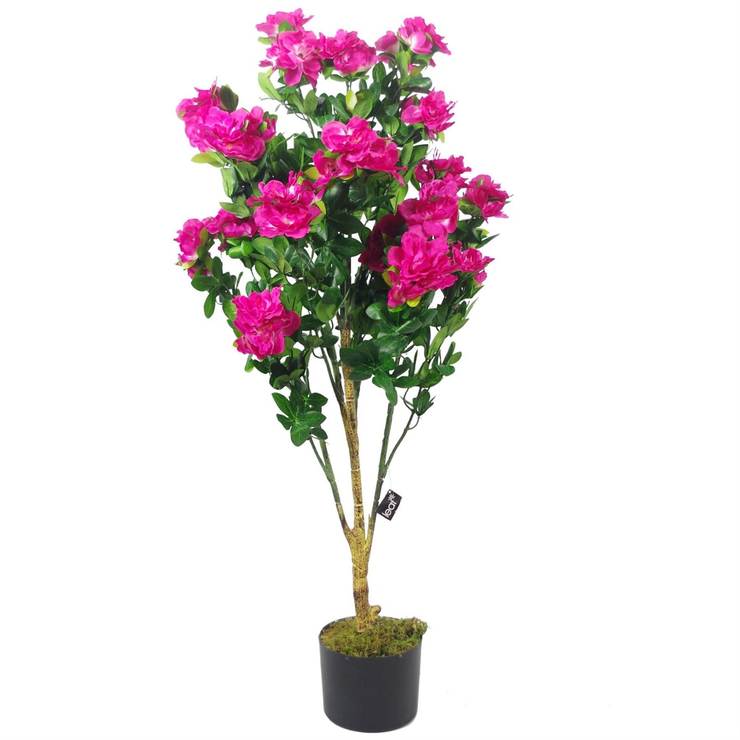 100cm Artificial Azalea Plant with Dark Pink Flowers - Pink