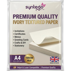 200 Sheets of A4 Ivory Accent Textured Paper 110gsm