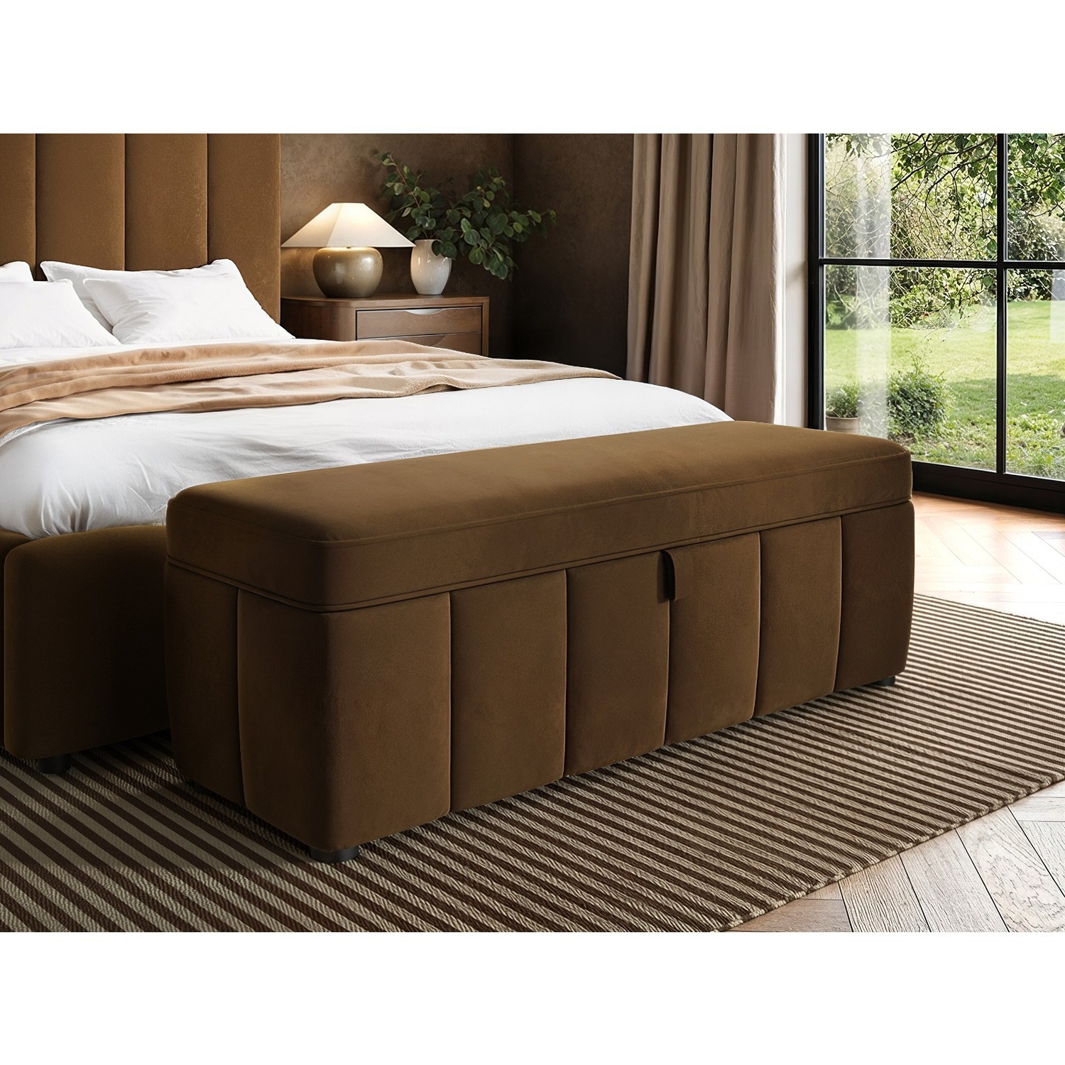 Solace+Co Emilie Ottoman Blanket Box - Brown