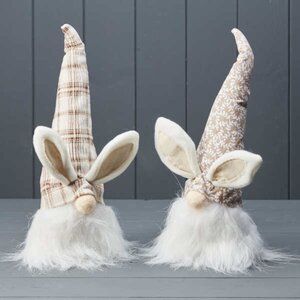Cream Mixed Tartan and Floral Gonks