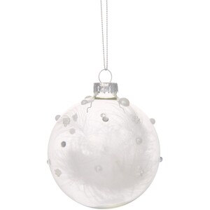 Jewelled Silver Glitter Bauble