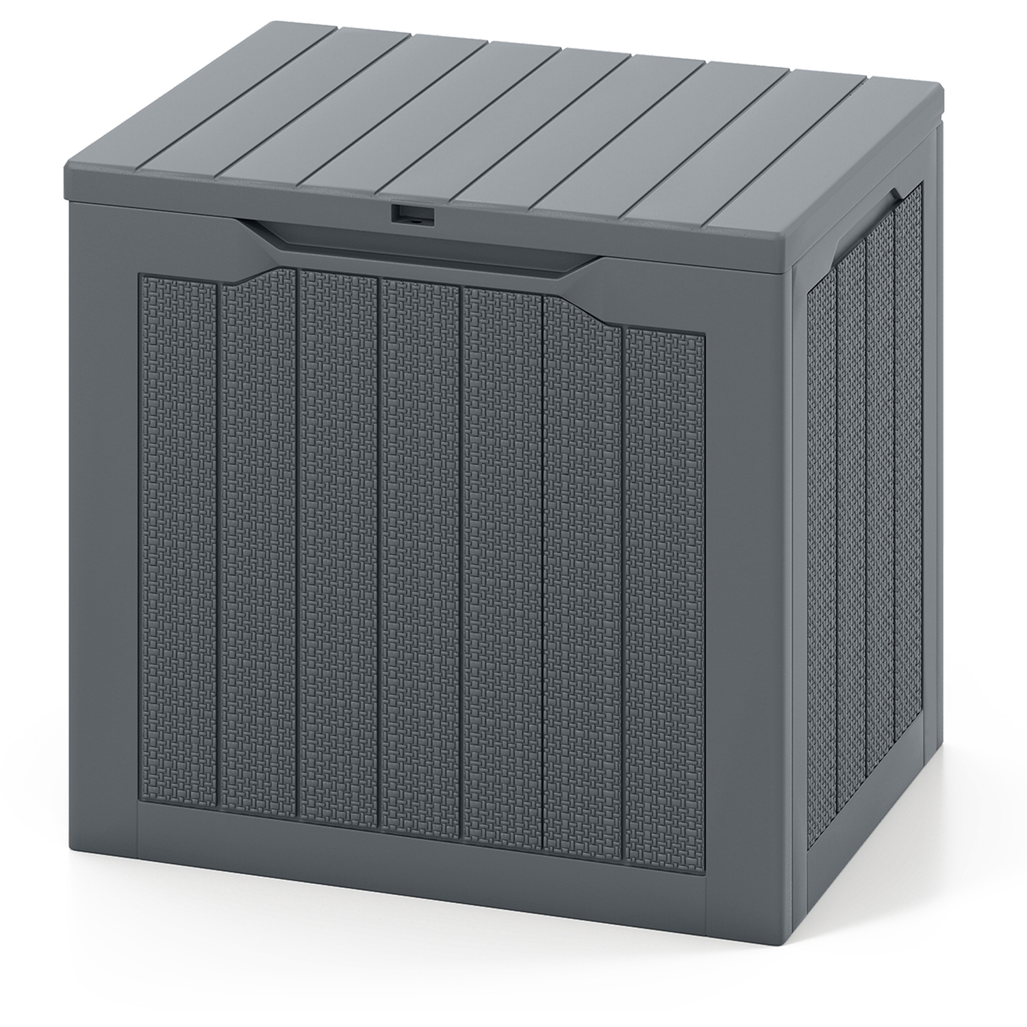 Costway 96L Deck Box With Lockable Lid And Texture - Grey