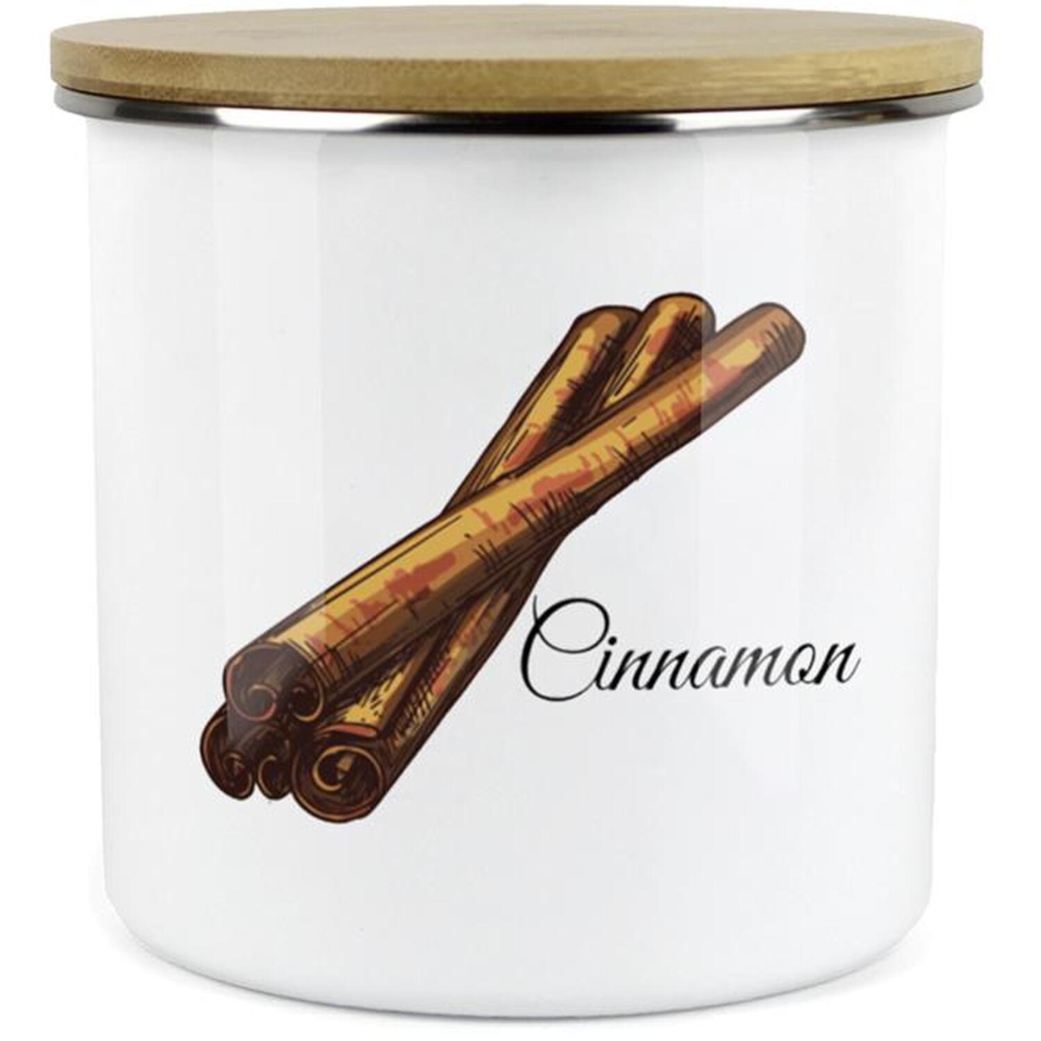 Herb Storage Jar - Enamel Mini Cinnamon Canister - Kitchen Storage Container - Image 2