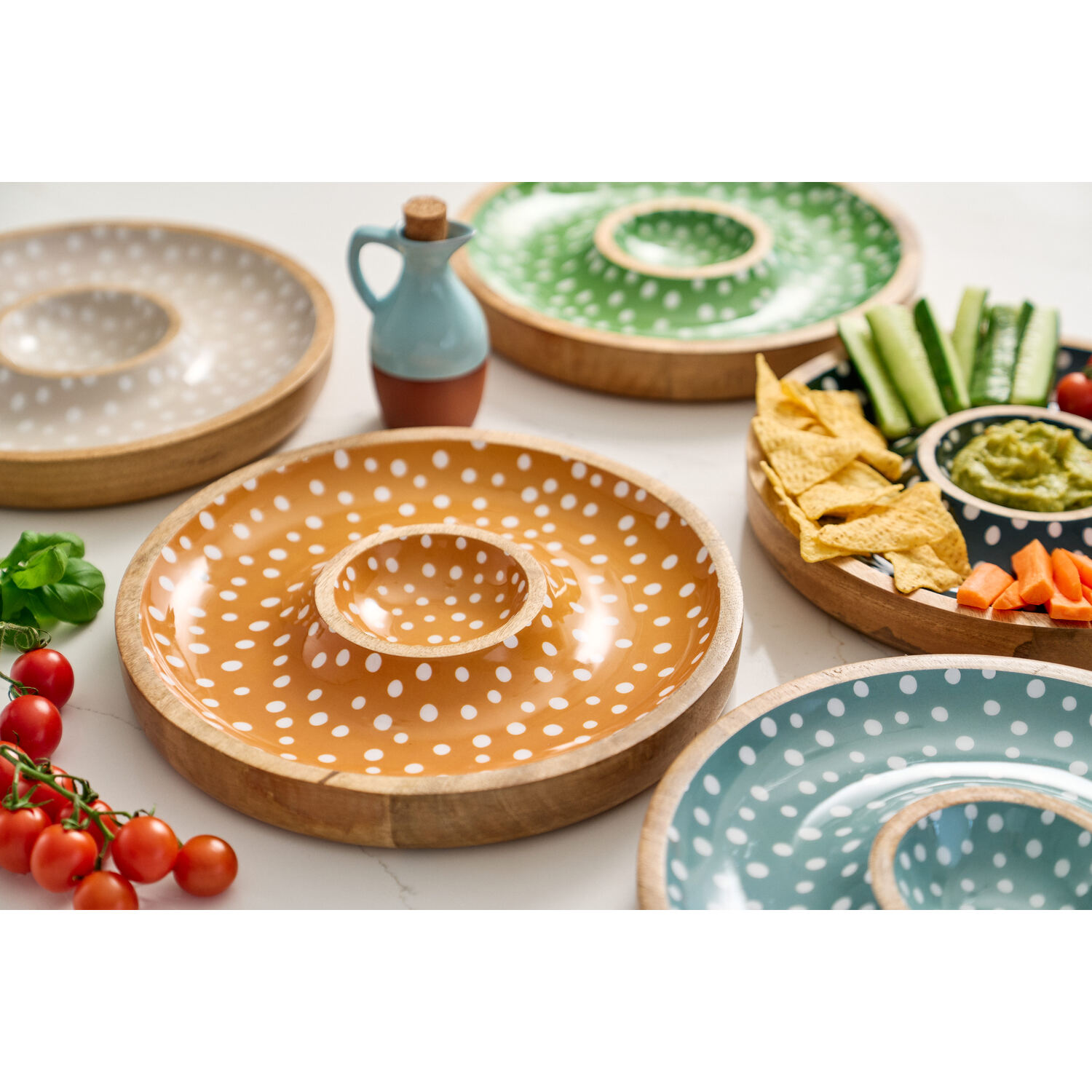 Image of Dexam Sintra Mango Wood Spotted Chip&hellip;