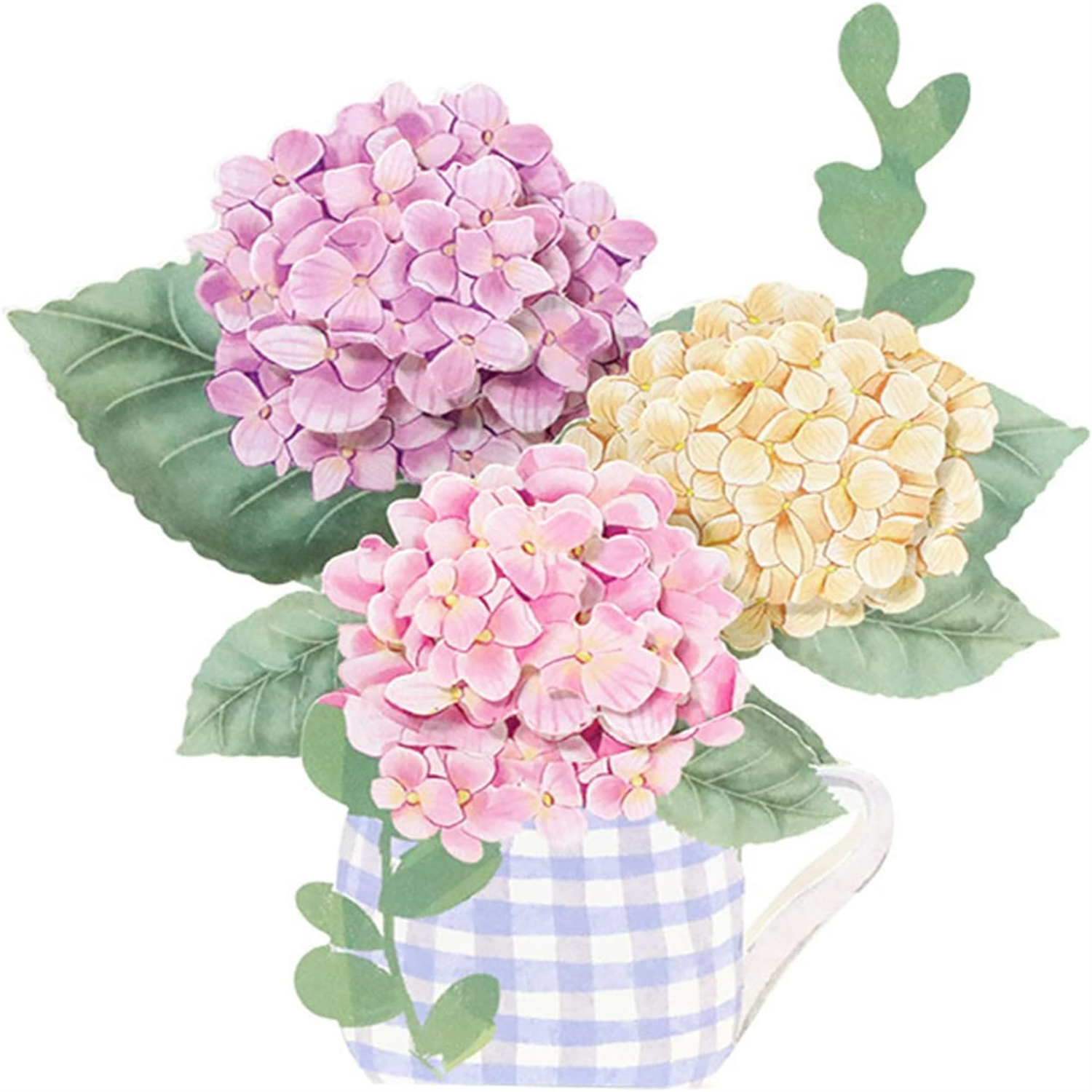 Brightfeel Hydrangea Bouquet 3D Pop Up Greeting Card - White