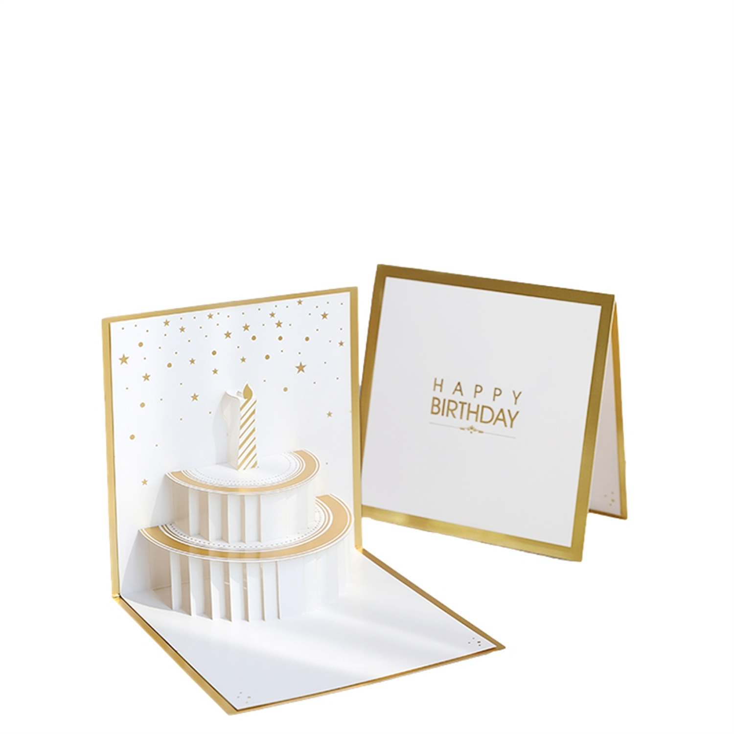 Brightfeel White & Gold Celebration 3D Pop Up Birthday Card - White