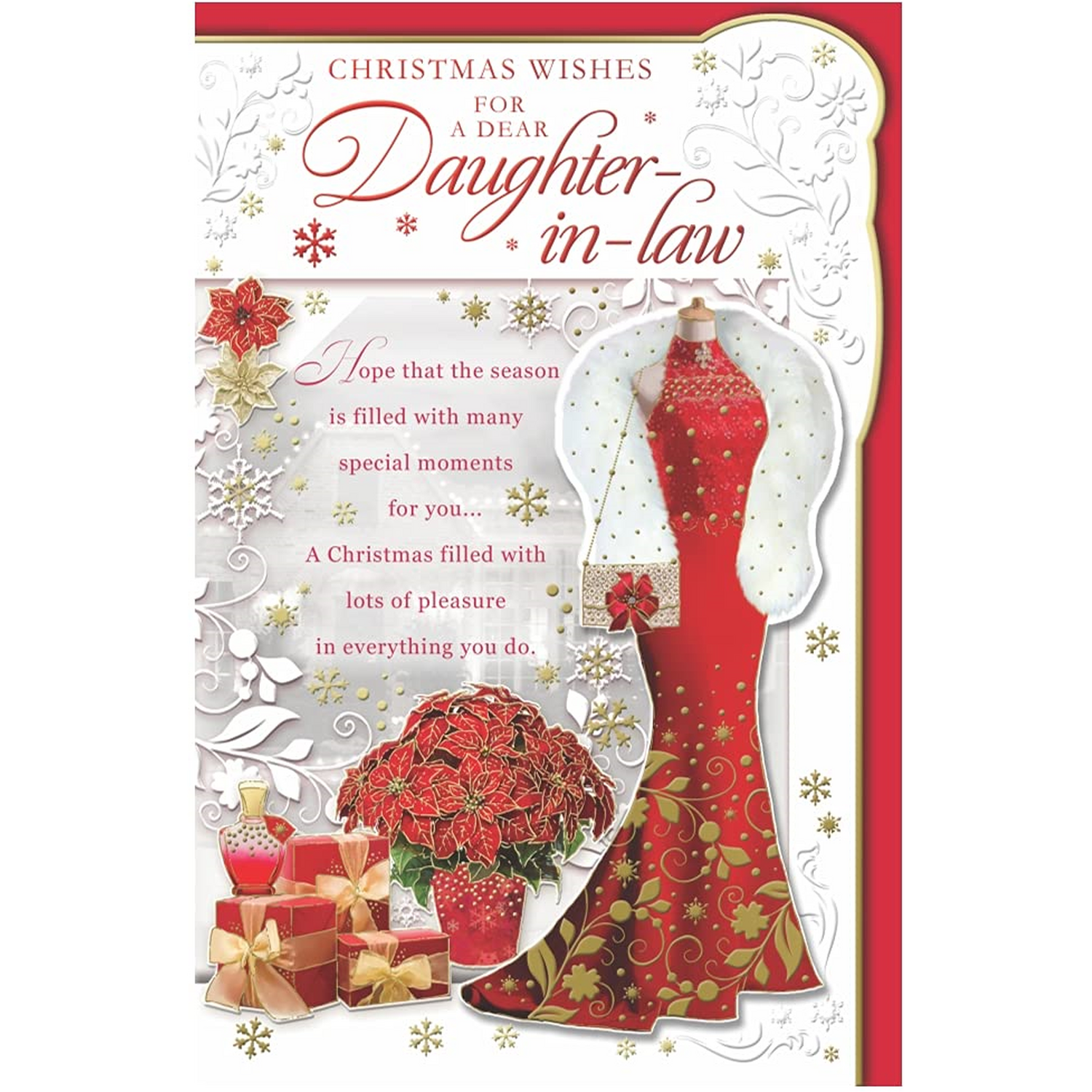 Code Design Frock For a Dear Daughter In Law Pretty Dress Design Christmas Card