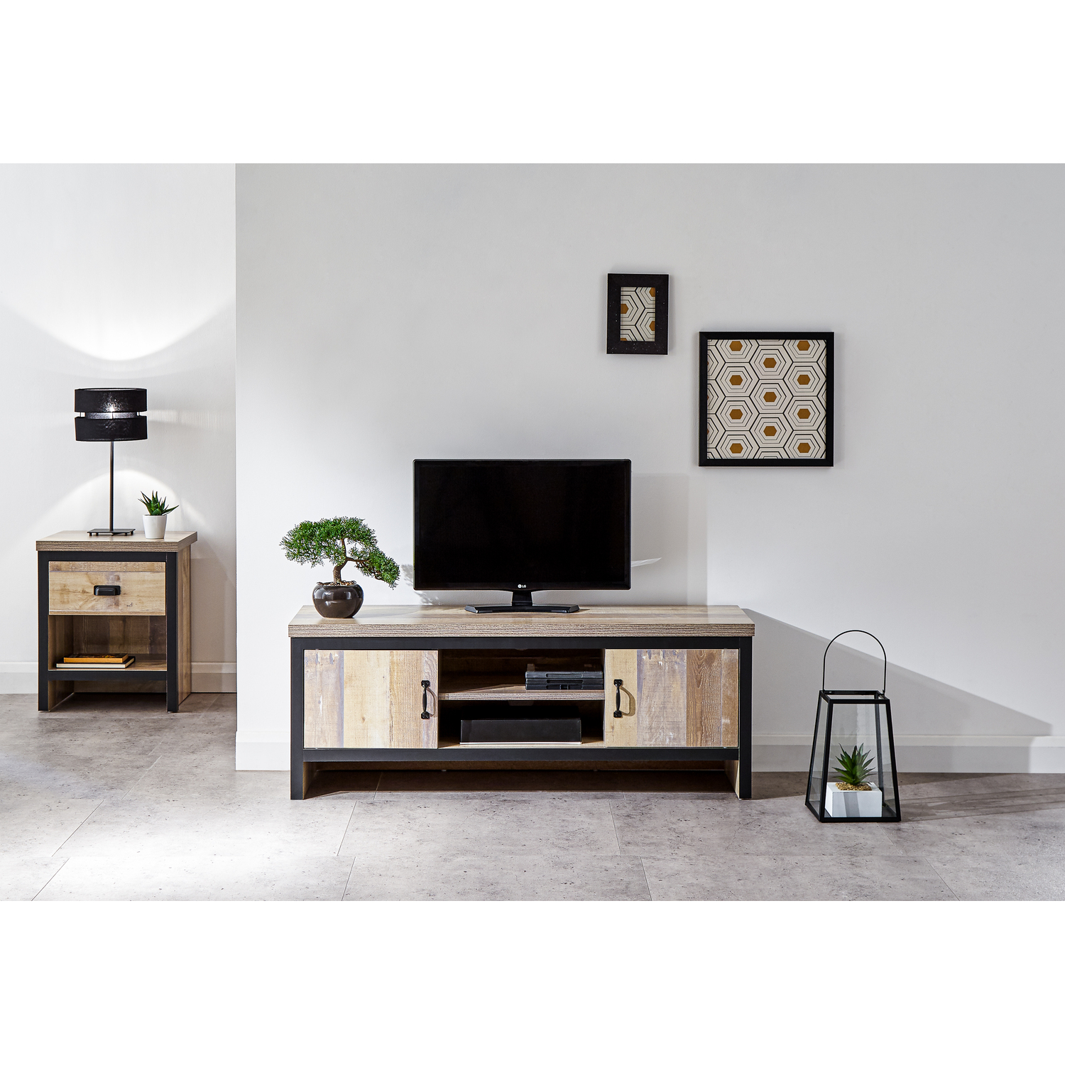 Gfw Boston 2 Door Tv Unit - Oak - Image 3