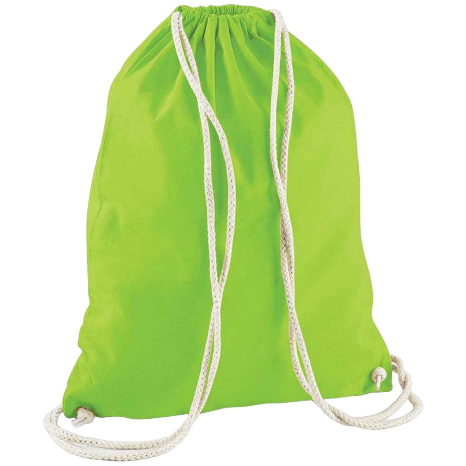 Westford Mill Cotton Drawstring Bag - Lime Green