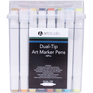 Pack of 48 Art Studio Dual-Tip Art Marker Pens