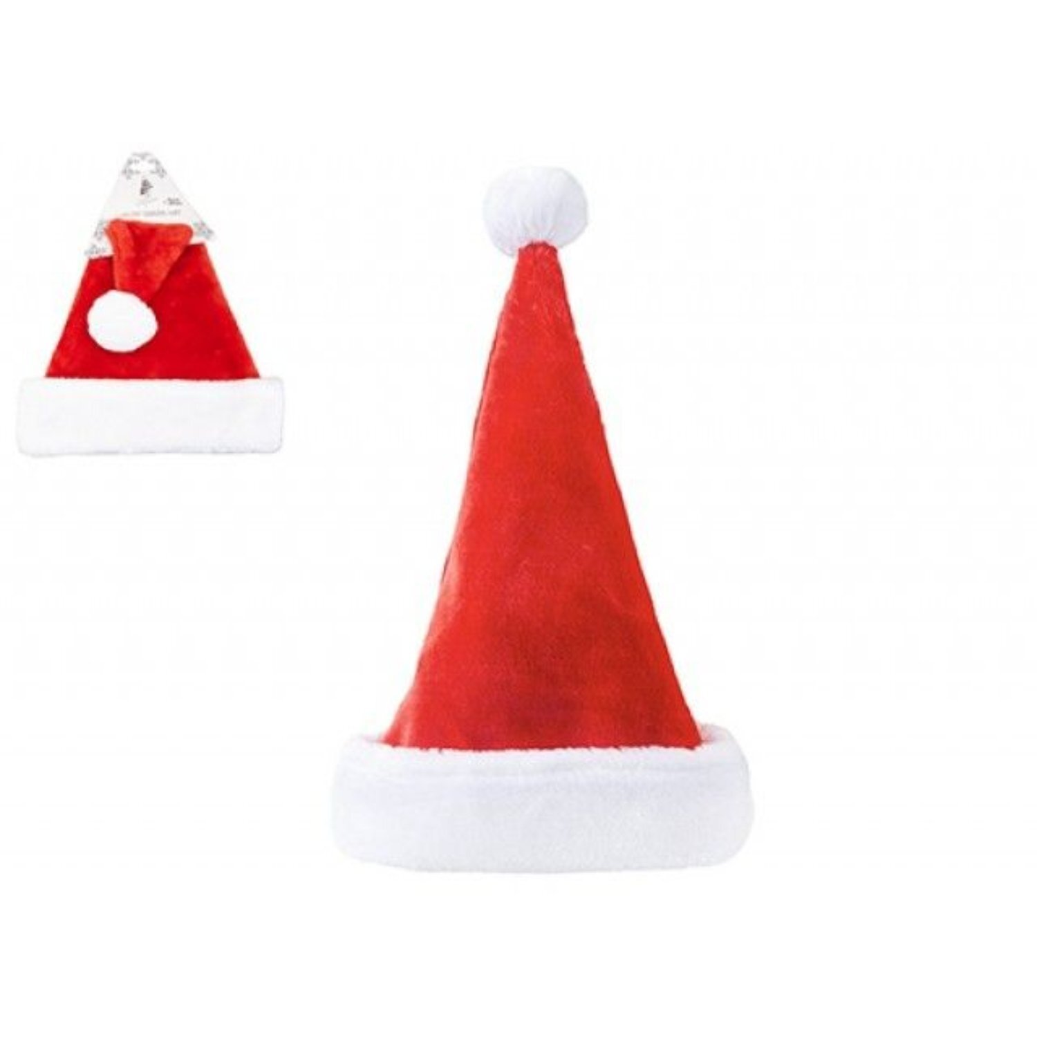 Kdmd Luxury Red Plush Christmas Hat 2 Pack - Red