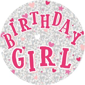 Jumbo Birthday Girl Badge Decorative Accessory Pack of 12
