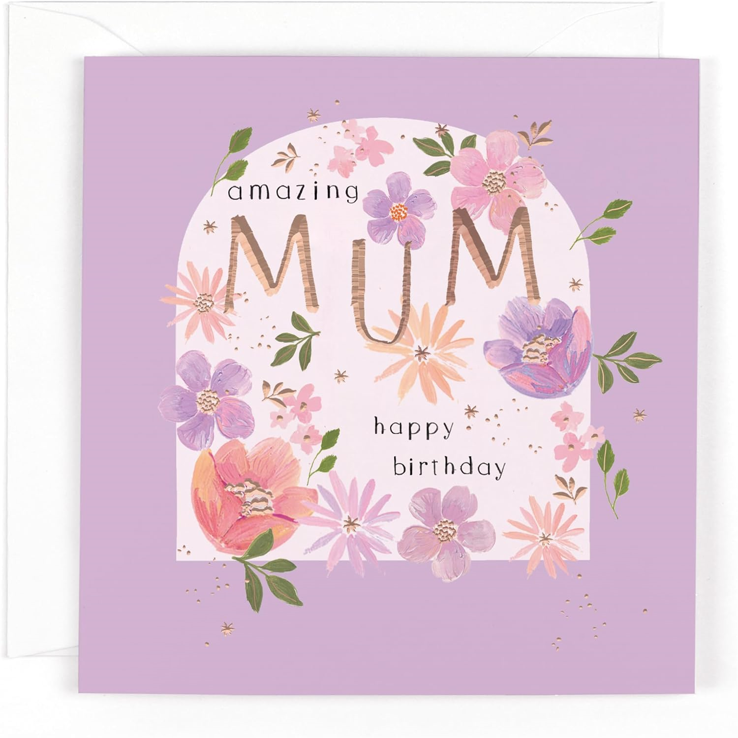 Contemporary Flowers Arch Design Luxury Amazing Mum Birthday Card - Image 3