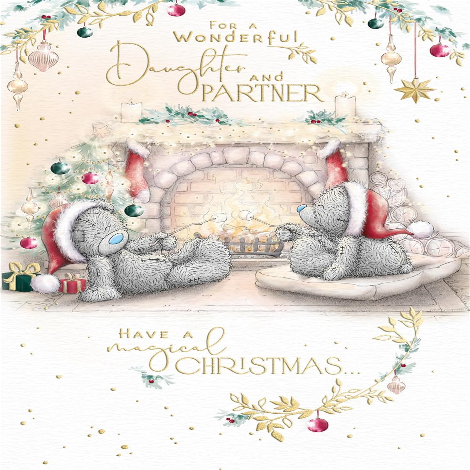 Me To You Tatty Teddy Christmas Card A Wonderful Daughter 6 x 9 in, Multi - Image 4