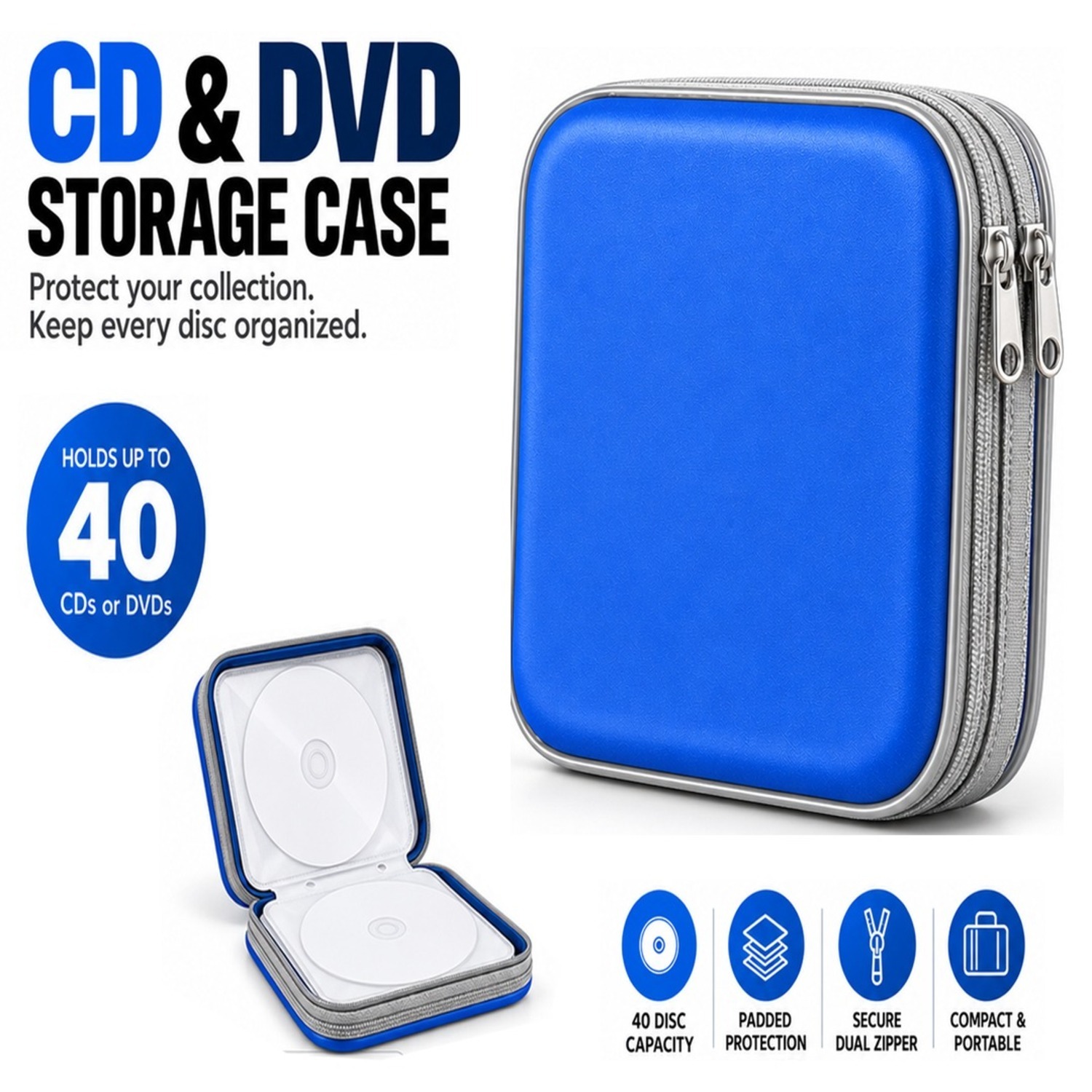 Atek Dvd Storage Case - Blue