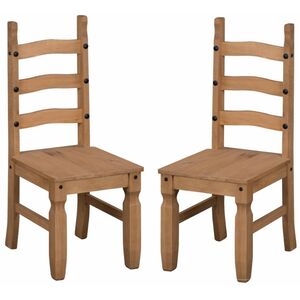 Corona Pair Of Dining Chairs Solid Wood Mexican Pine