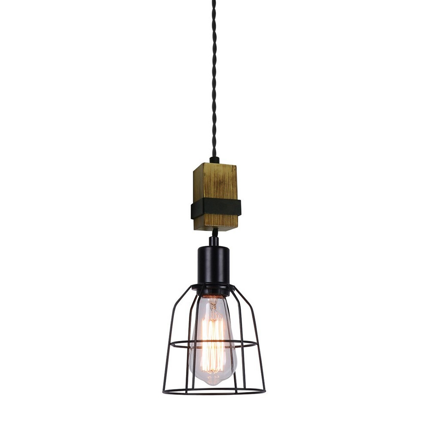 Italux Lighting Industrial Pendant Light Black H - Black