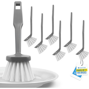 Kitchen Dish Brush Scrubber with Ergonomic Handle - Pack of 7