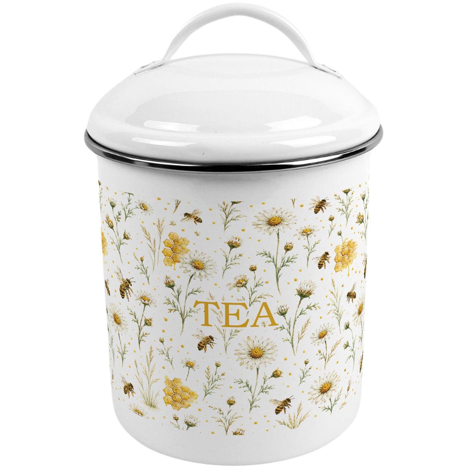 B&Q -  Bee Meadow Tea CanisterMetal Kitchen Storage Container - Image 3