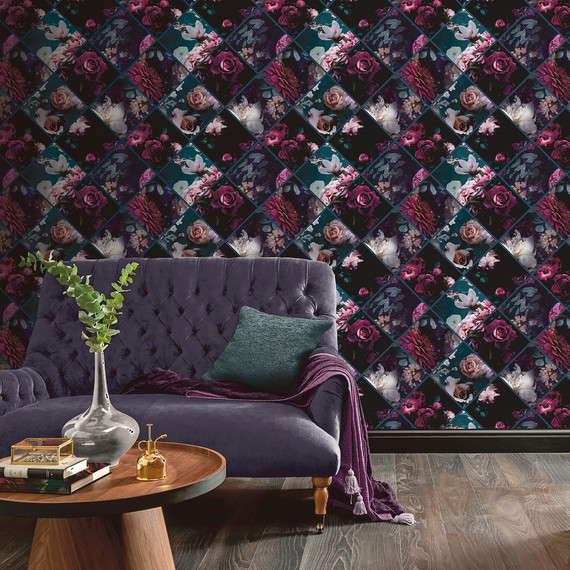 Floral Collage Wallpaper