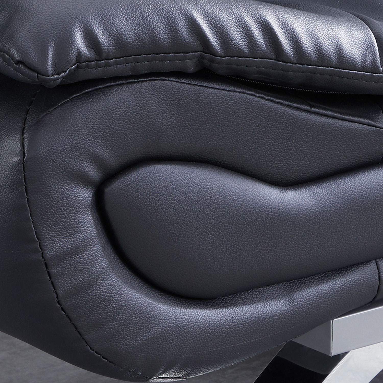 2-seat Convertible Leather Sofa Bed - Black