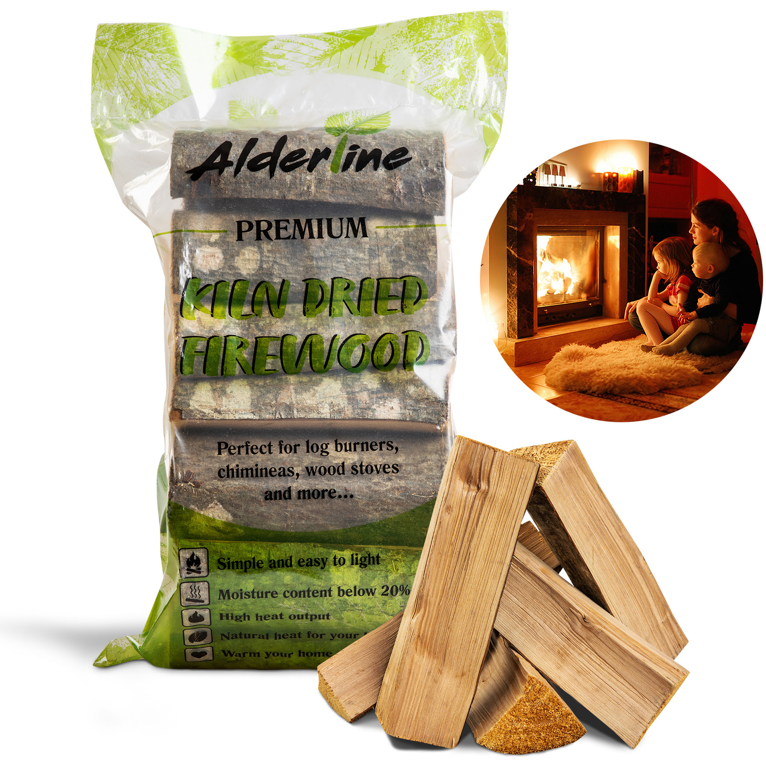 Alderline Premium Kiln Dried Logs 25L