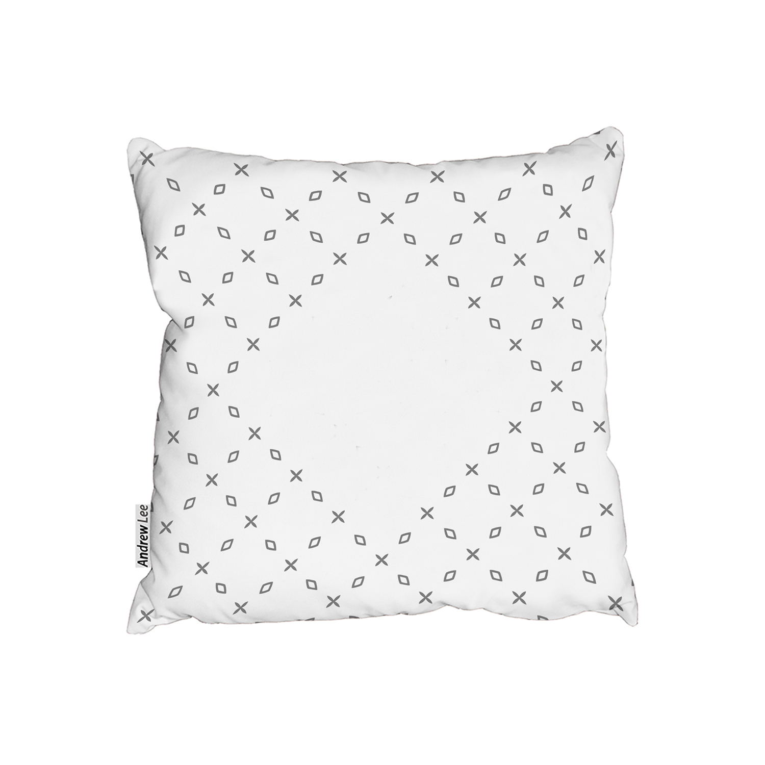 Crosses  Diamonds Cushion - White / 60cm