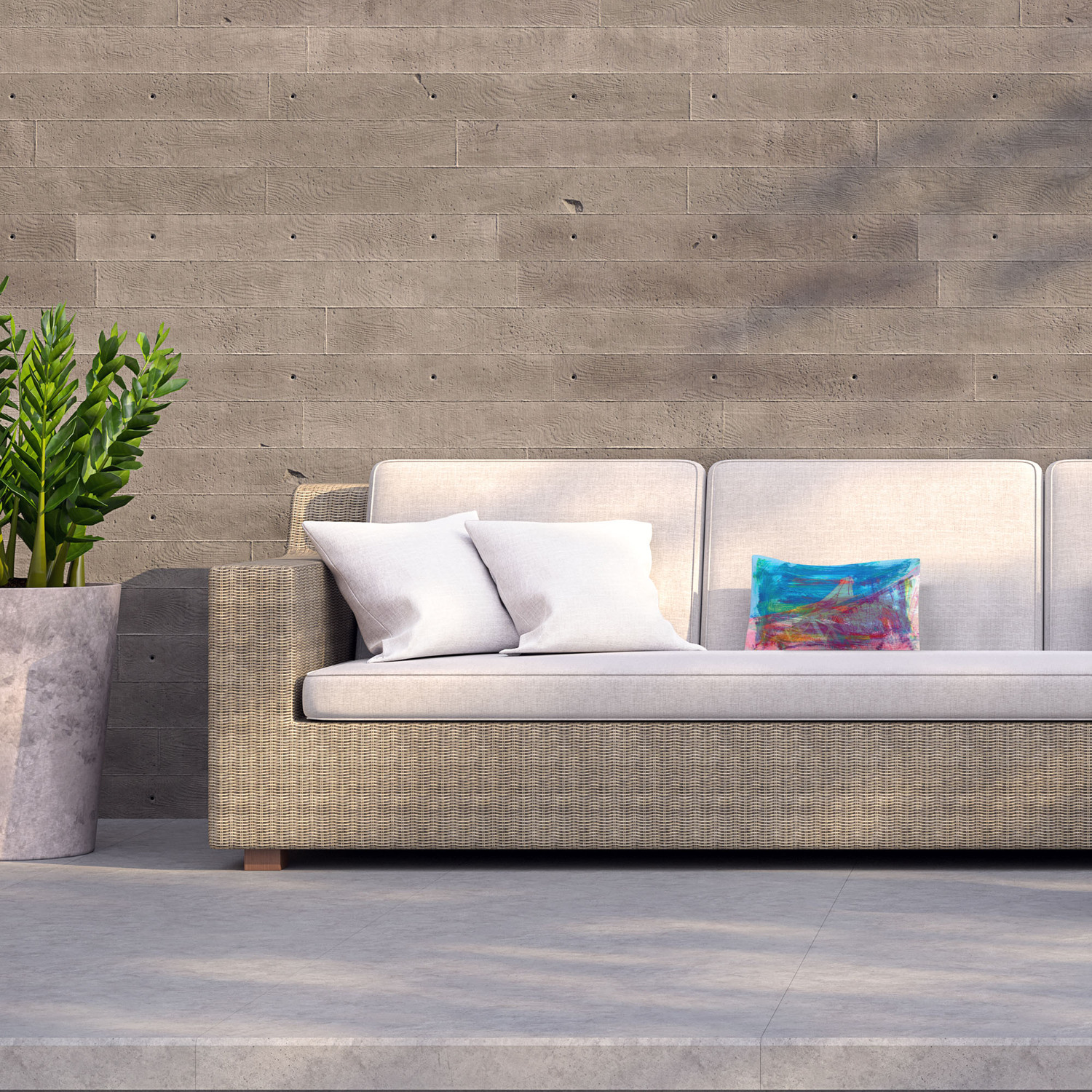 Below The Tower Outdoor Cushion - Blue
