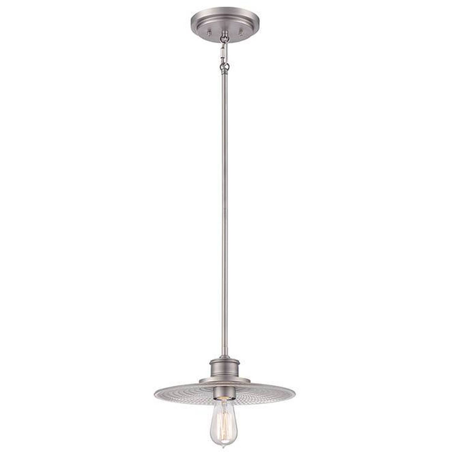 Admiral 1 Light Dome Ceiling Mini Pendant Antique Nickel, E27 - Antique Nickel