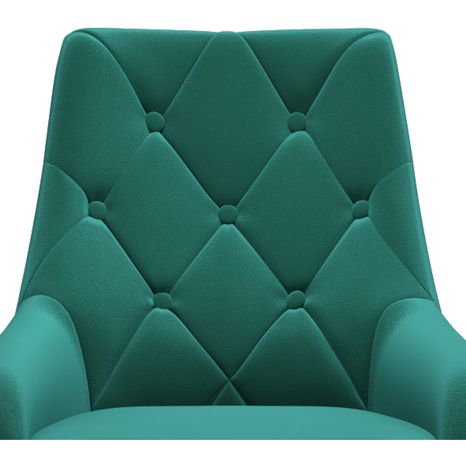 Velvet Upholstered Buttoned Back Dining Chairs Set Of 2 - Dark Green