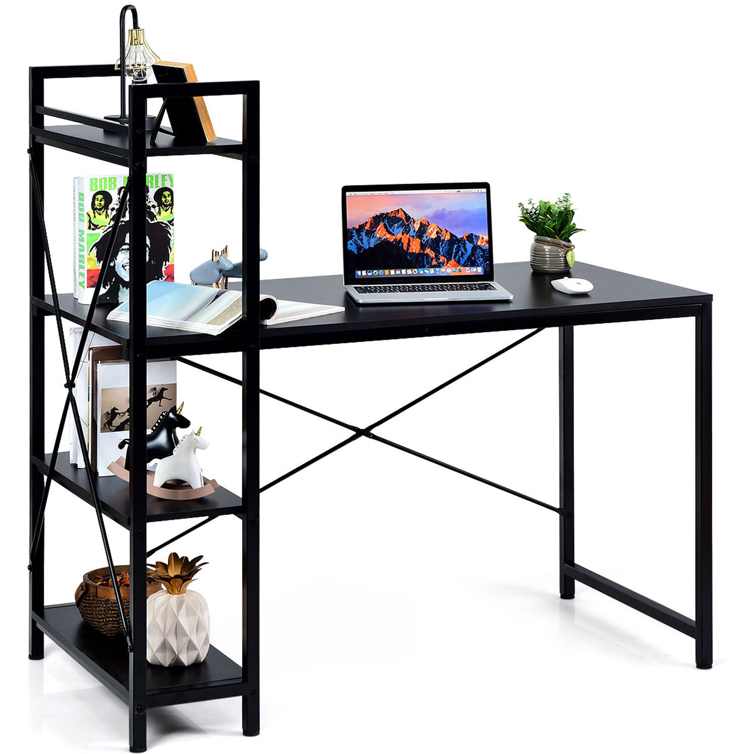 Costway Computer Desk Writing Table - Black thumbnail