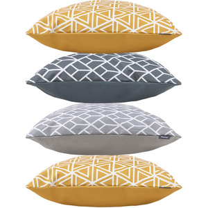 Grey Geometric Print Outdoor Cushion First Collection (Set of 4) shot 3102852
